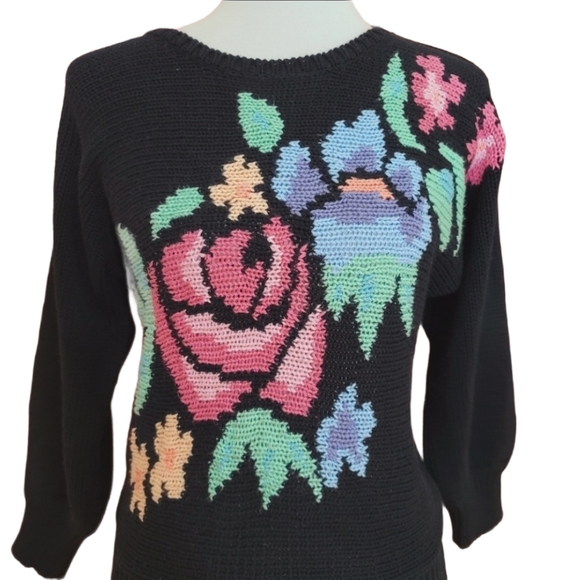 Jimmy Garcia Vintage Floral Knit Sweater - Picture 3 of 6